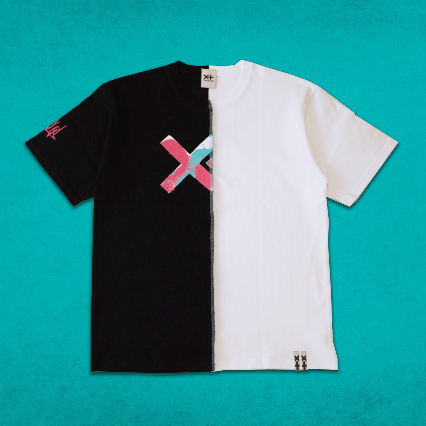 粉色LOGO(StitchBlue)×白色【10.2oz超重】