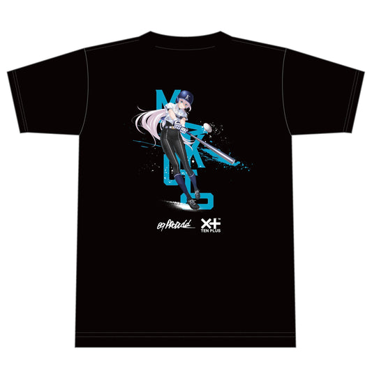 【予約】TENPLUS×たまんちゅ！「六甲院真琴」 Tシャツ ブラック [7.4オンス ヘビーウェイト]