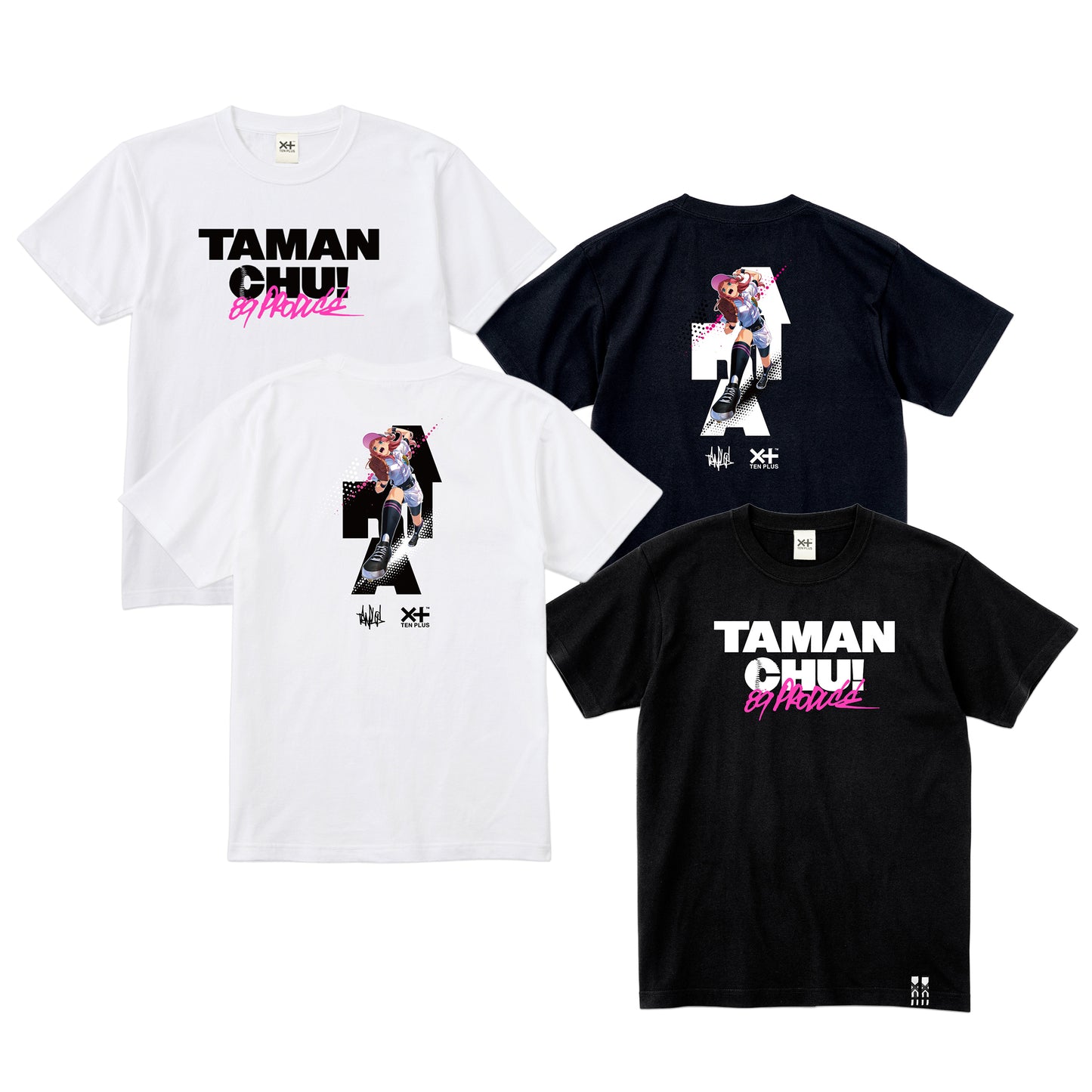 TENPLUS×たまんちゅ！「玉城ありあ」 Tシャツ 白黒セット
