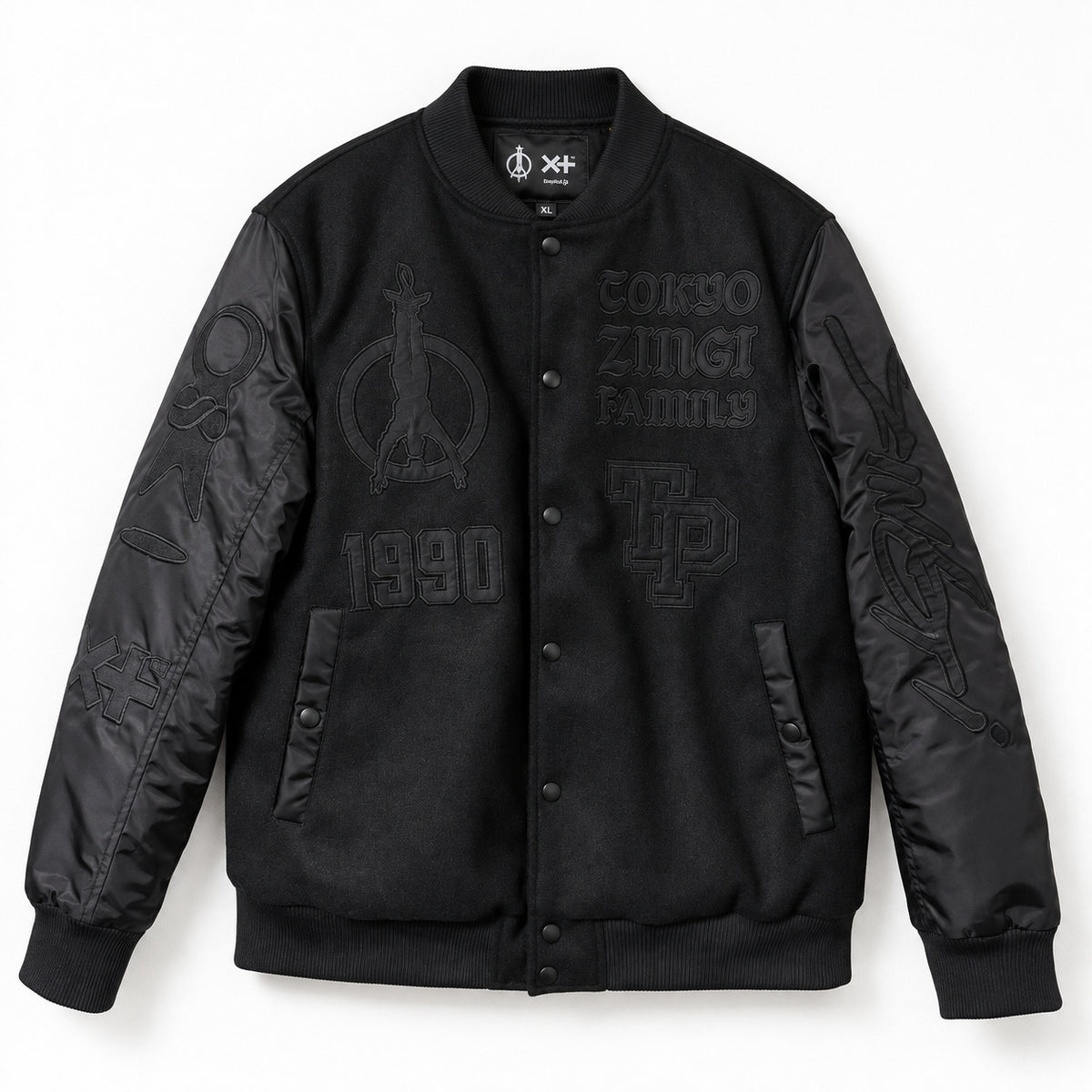 ZINGI × TENPLUS ブラックスタジャン 正面 ハンガーなし